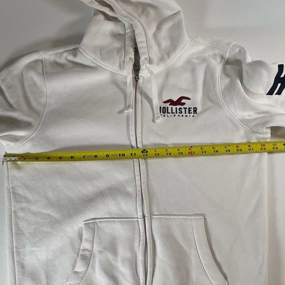 Hollister White LOGO Zip-Up Hoodie - Men’s Small - Picture 6 of 9